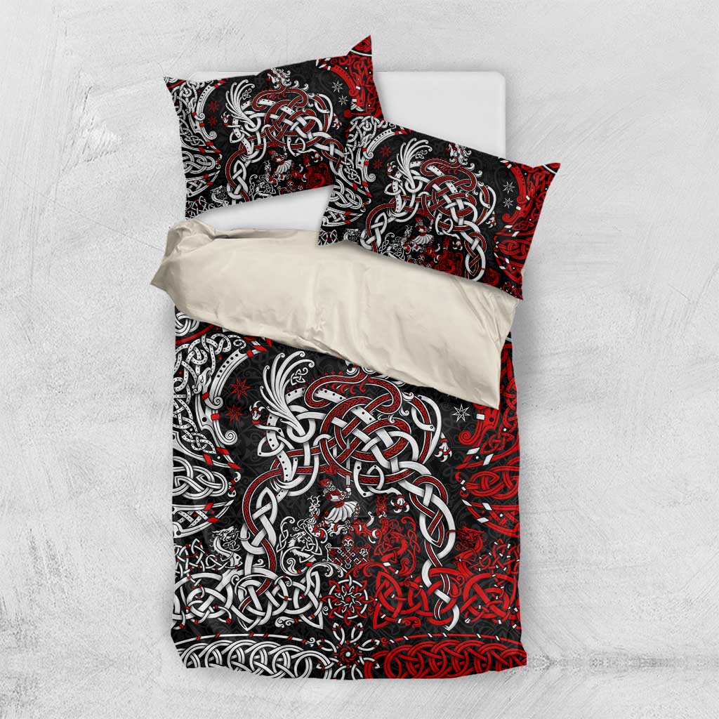 Viking Warrior And Viking Dragons Bedding Set - Wonder Print Shop