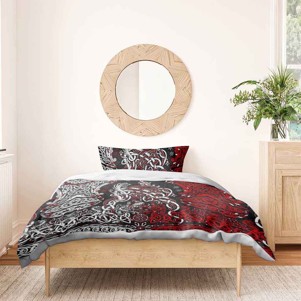 Viking Warrior And Viking Dragons Bedding Set - Wonder Print Shop