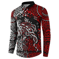 Viking Warrior And Viking Dragons Button Sweatshirt - Wonder Print Shop