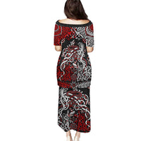 Viking Warrior And Viking Dragons Puletasi - Wonder Print Shop