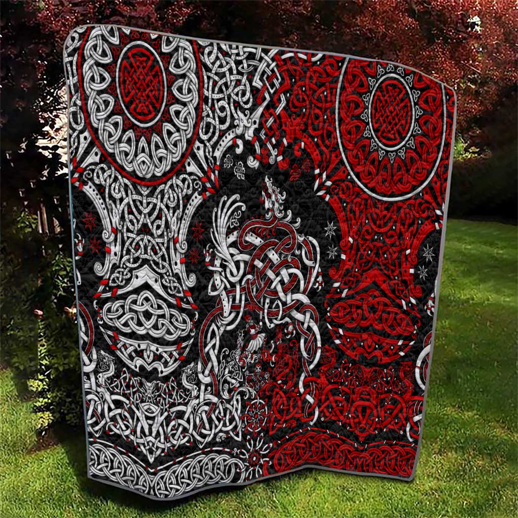 Viking Warrior And Viking Dragons Quilt - Wonder Print Shop