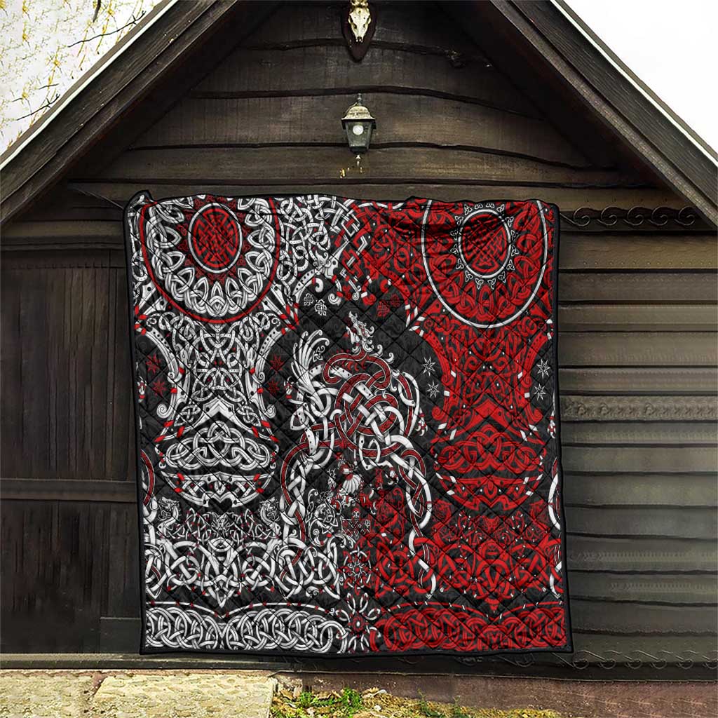 Viking Warrior And Viking Dragons Quilt - Wonder Print Shop
