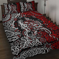 Viking Warrior And Viking Dragons Quilt Bed Set - Wonder Print Shop
