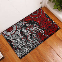 Viking Warrior And Viking Dragons Rubber Doormat - Wonder Print Shop