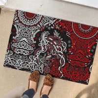 Viking Warrior And Viking Dragons Rubber Doormat - Wonder Print Shop