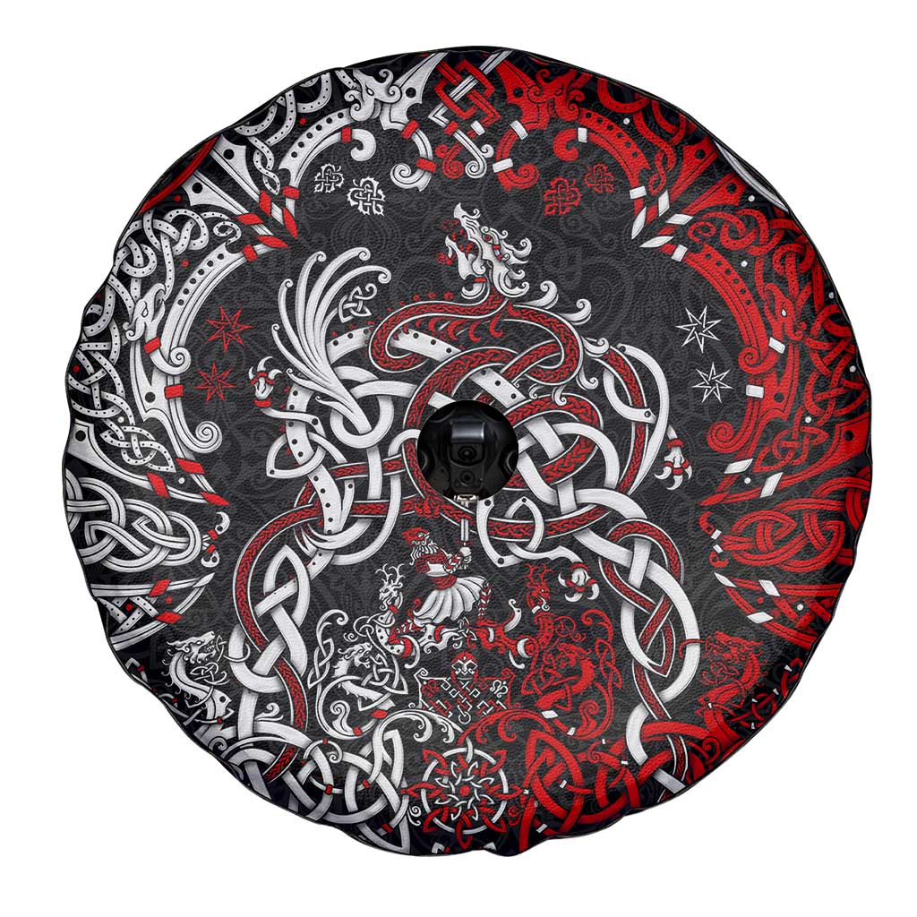 Viking Warrior And Viking Dragons Spare Tire Cover - Wonder Print Shop