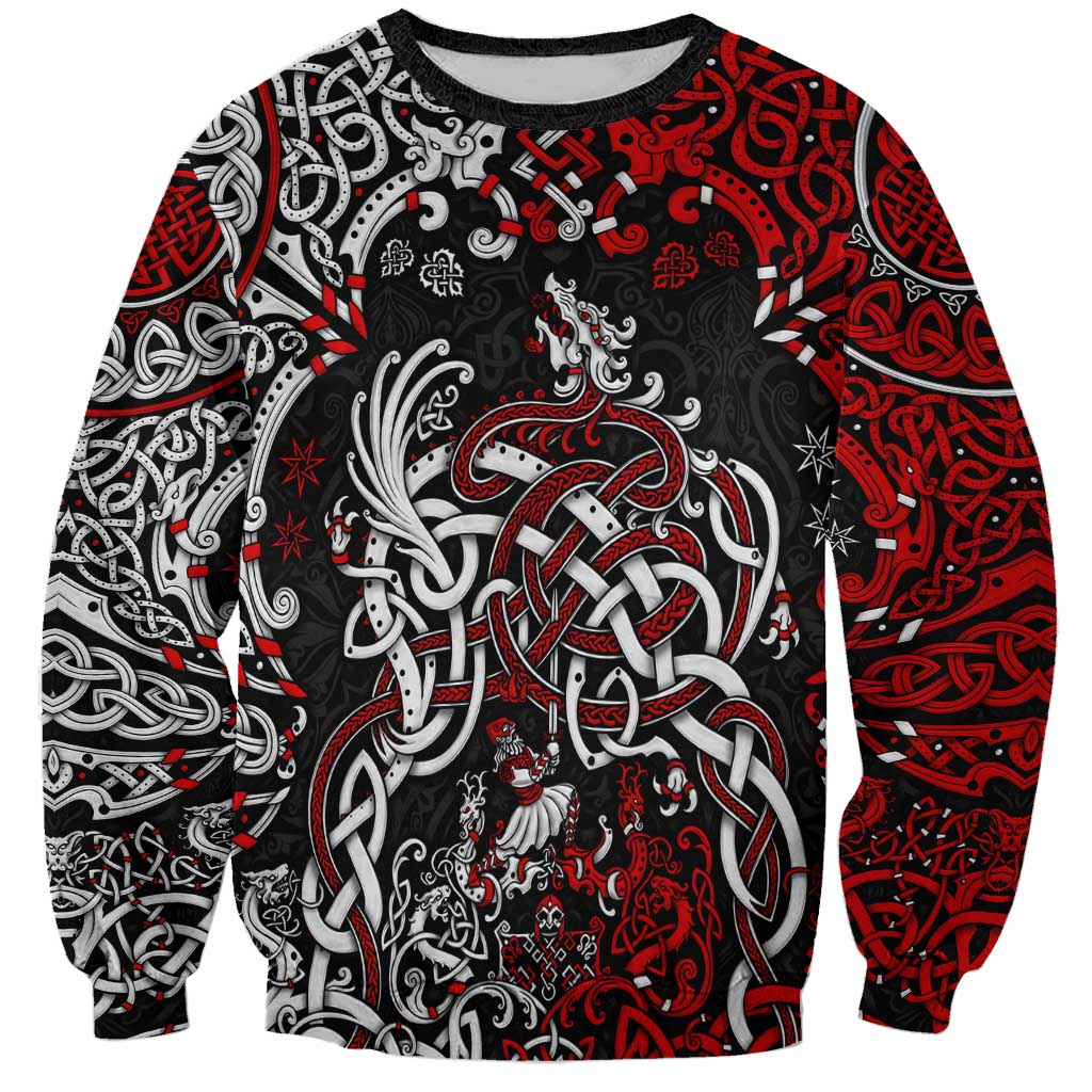 Viking Warrior And Viking Dragons Sweatshirt - Wonder Print Shop