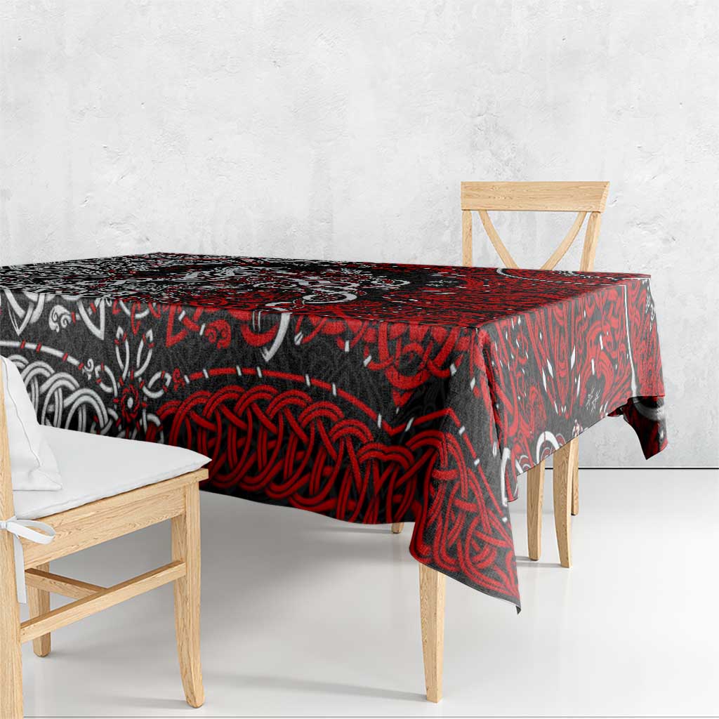 Viking Warrior And Viking Dragons Tablecloth - Wonder Print Shop