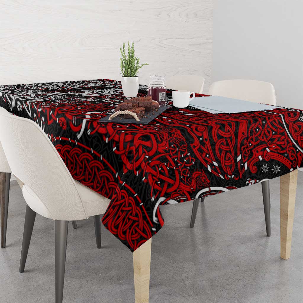 Viking Warrior And Viking Dragons Tablecloth - Wonder Print Shop