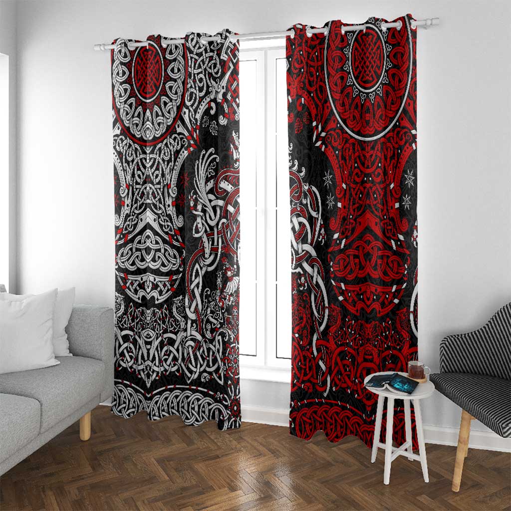Viking Warrior And Viking Dragons Window Curtain - Wonder Print Shop