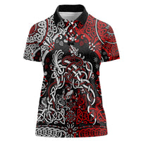 Viking Warrior And Viking Dragons Women Polo Shirt - Wonder Print Shop