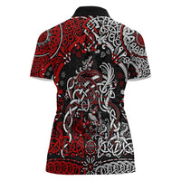 Viking Warrior And Viking Dragons Women Polo Shirt - Wonder Print Shop