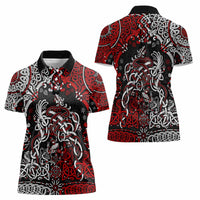 Viking Warrior And Viking Dragons Women Polo Shirt - Wonder Print Shop