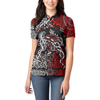 Viking Warrior And Viking Dragons Women Polo Shirt - Wonder Print Shop