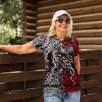 Viking Warrior And Viking Dragons Women Polo Shirt - Wonder Print Shop