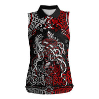 Viking Warrior And Viking Dragons Women Sleeveless Polo Shirt - Wonder Print Shop