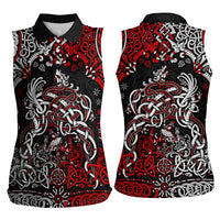 Viking Warrior And Viking Dragons Women Sleeveless Polo Shirt - Wonder Print Shop