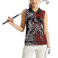 Viking Warrior And Viking Dragons Women Sleeveless Polo Shirt - Wonder Print Shop