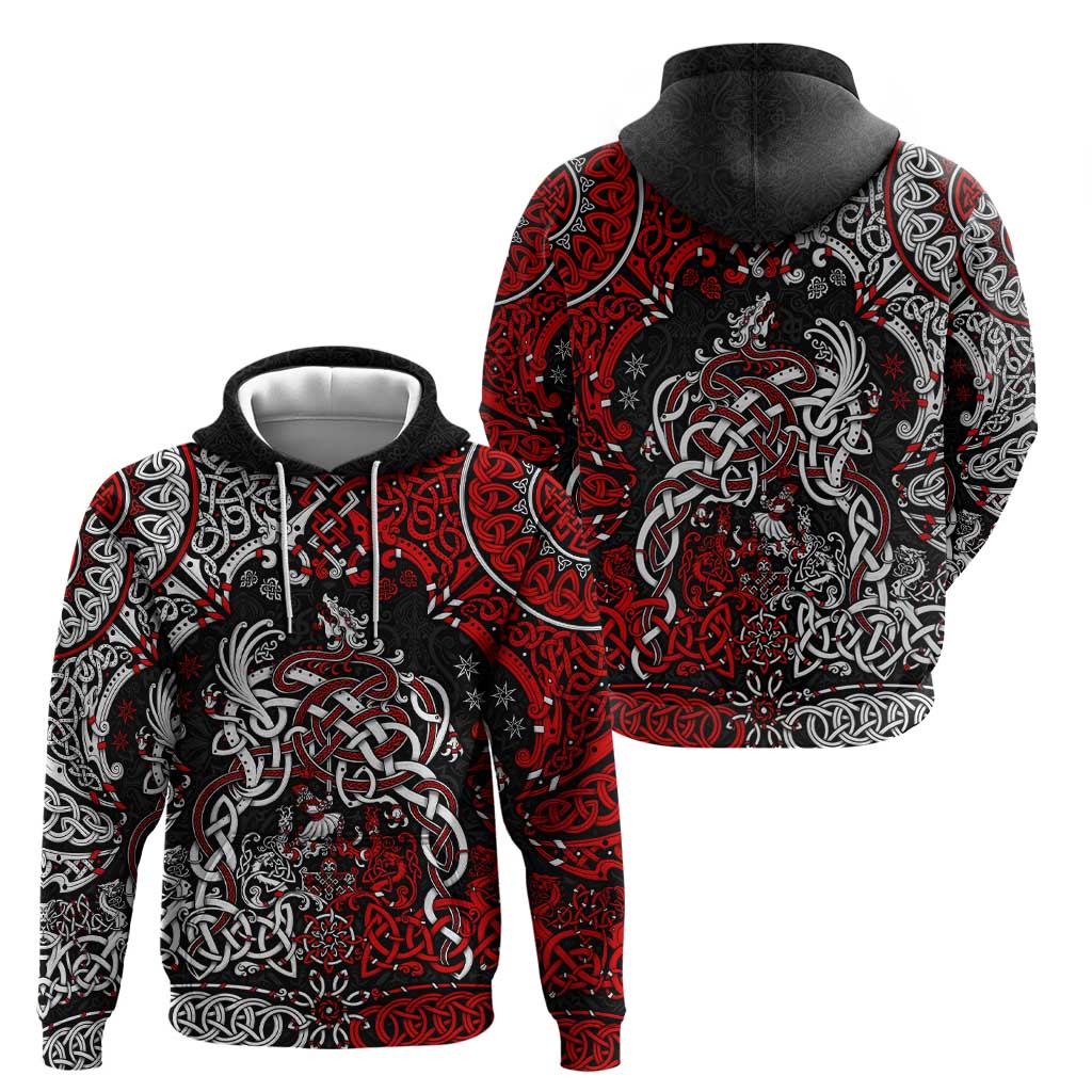 Viking Warrior And Viking Dragons Zip Hoodie - Wonder Print Shop