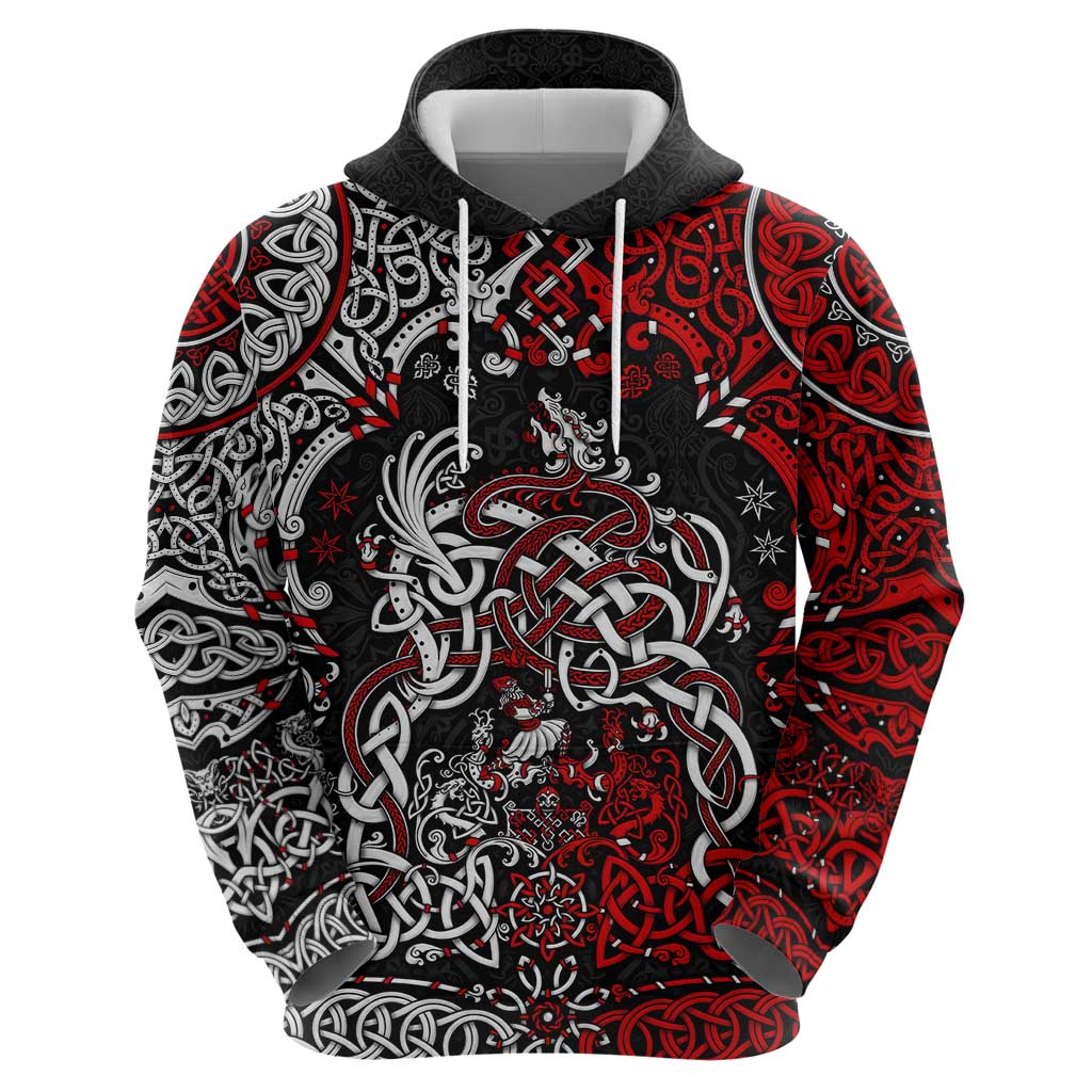 Viking Warrior And Viking Dragons Zip Hoodie - Wonder Print Shop