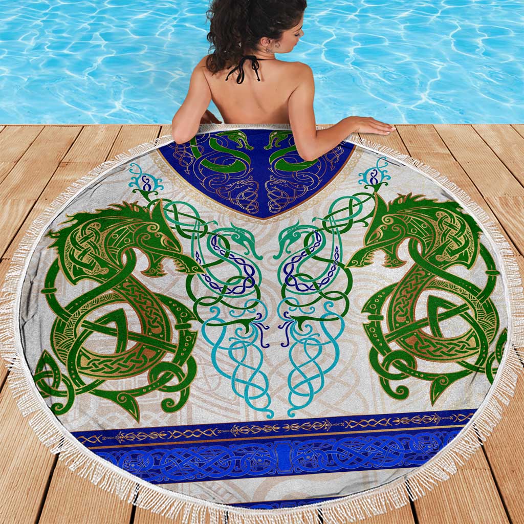 Dragon Celtic Knot Beach Blanket - Wonder Print Shop