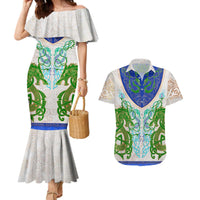 Dragon Celtic Knot Couples Matching Mermaid Dress and Hawaiian Shirt - Wonder Print Shop