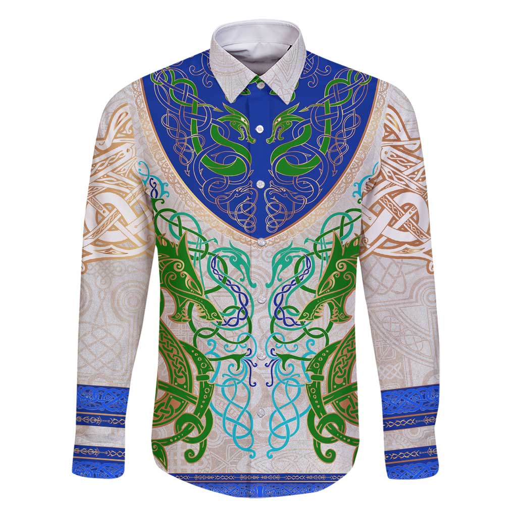 Dragon Celtic Knot Family Matching Long Sleeve Bodycon Dress and Hawaiian Shirt - Wonder Print Shop