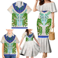 Dragon Celtic Knot Family Matching Mermaid Dress and Hawaiian Shirt - Wonder Print Shop