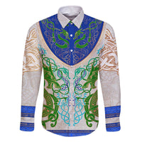 Dragon Celtic Knot Family Matching Off The Shoulder Long Sleeve Dress and Hawaiian Shirt - Wonder Print Shop