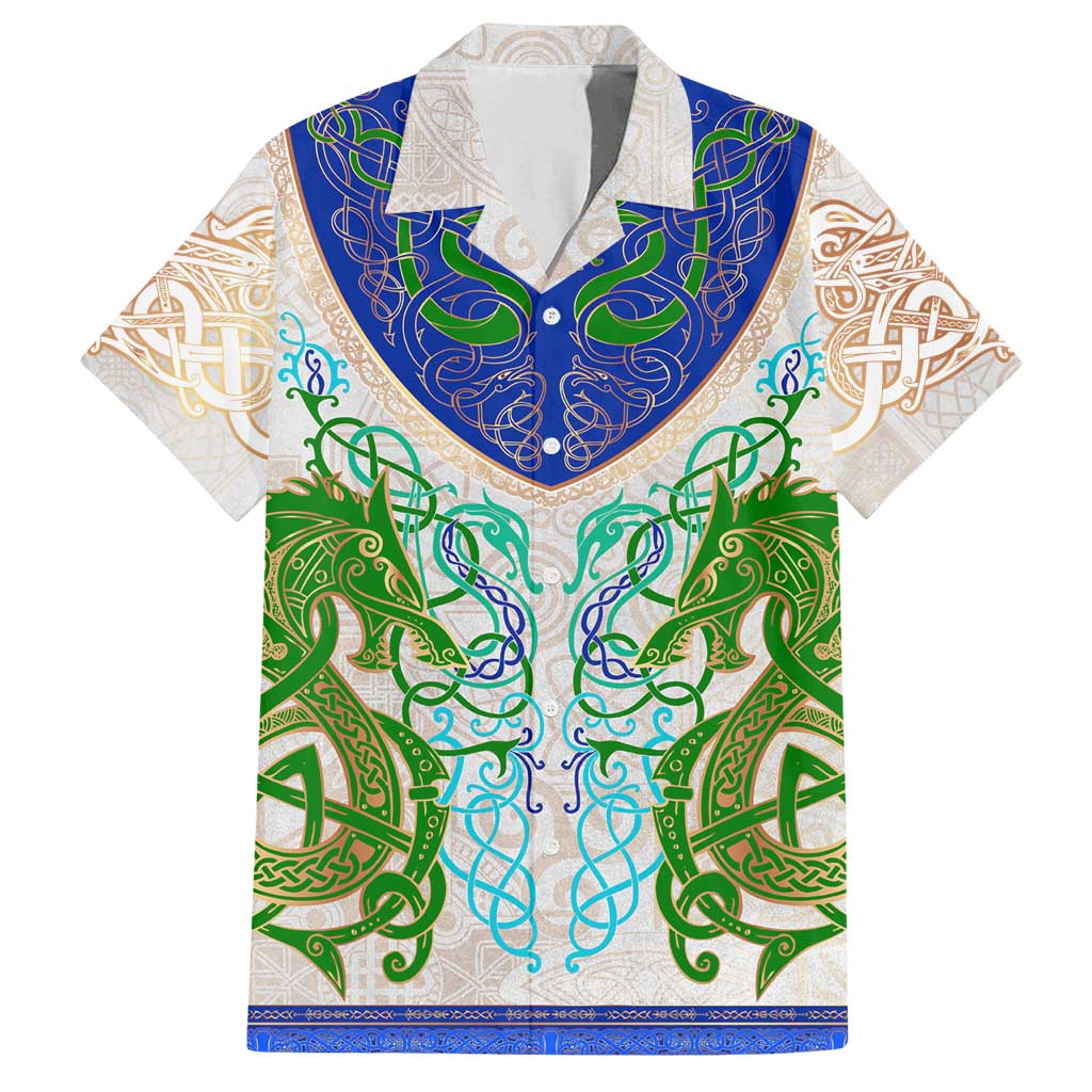 Dragon Celtic Knot Family Matching Off Shoulder Maxi Dress and Hawaiian Shirt - Wonder Print Shop