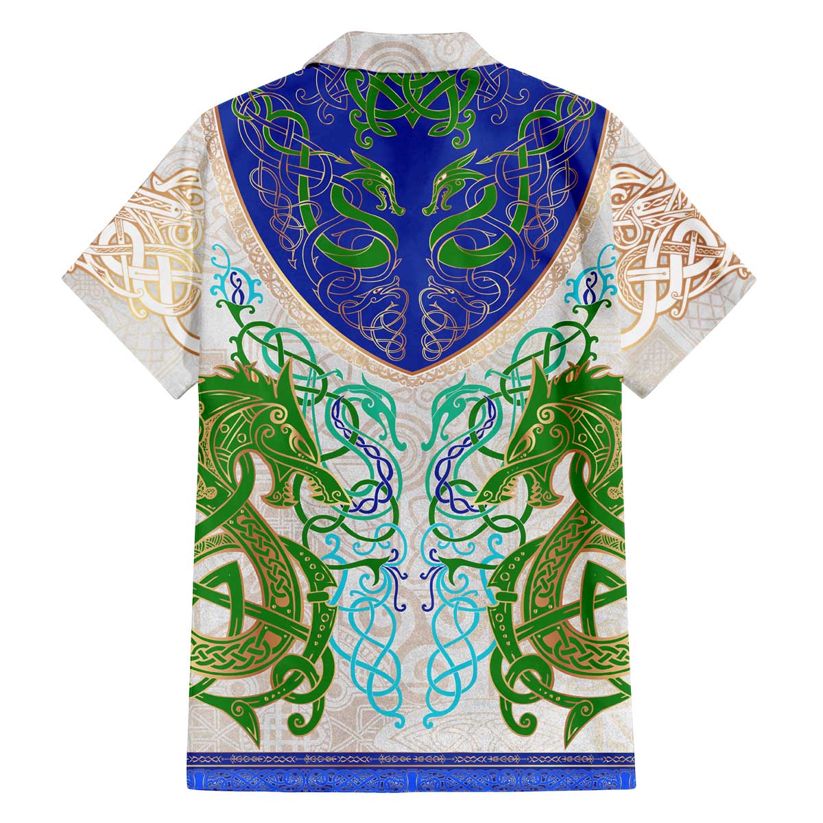 Dragon Celtic Knot Family Matching Off Shoulder Short Dress and Hawaiian Shirt - Wonder Print Shop