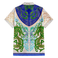 Dragon Celtic Knot Family Matching Short Sleeve Bodycon Dress and Hawaiian Shirt - Wonder Print Shop