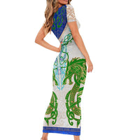 Dragon Celtic Knot Family Matching Short Sleeve Bodycon Dress and Hawaiian Shirt - Wonder Print Shop