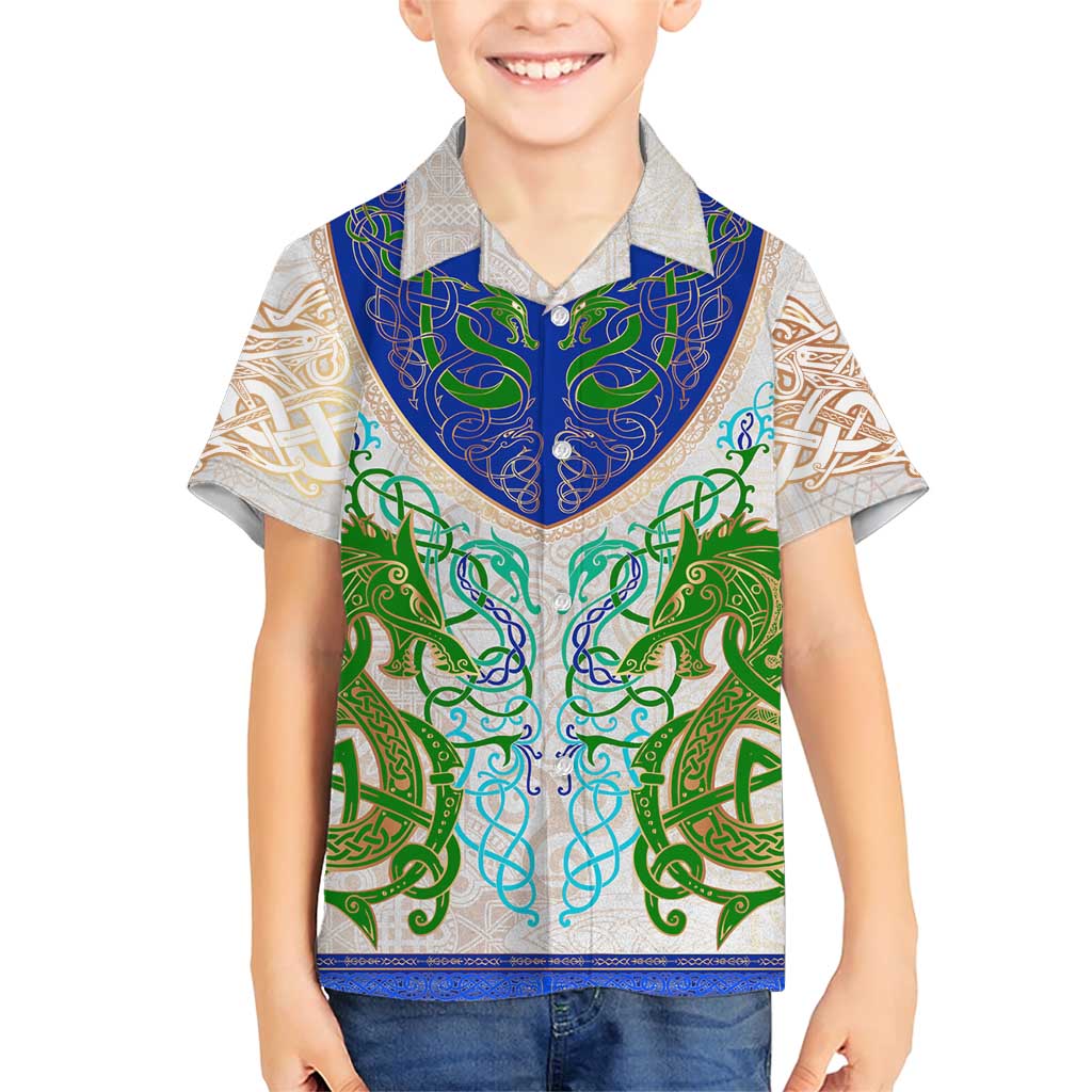 Dragon Celtic Knot Family Matching Short Sleeve Bodycon Dress and Hawaiian Shirt - Wonder Print Shop