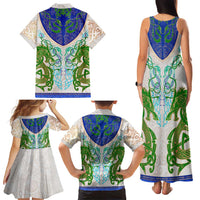 Dragon Celtic Knot Family Matching Tank Maxi Dress and Hawaiian Shirt - Wonder Print Shop