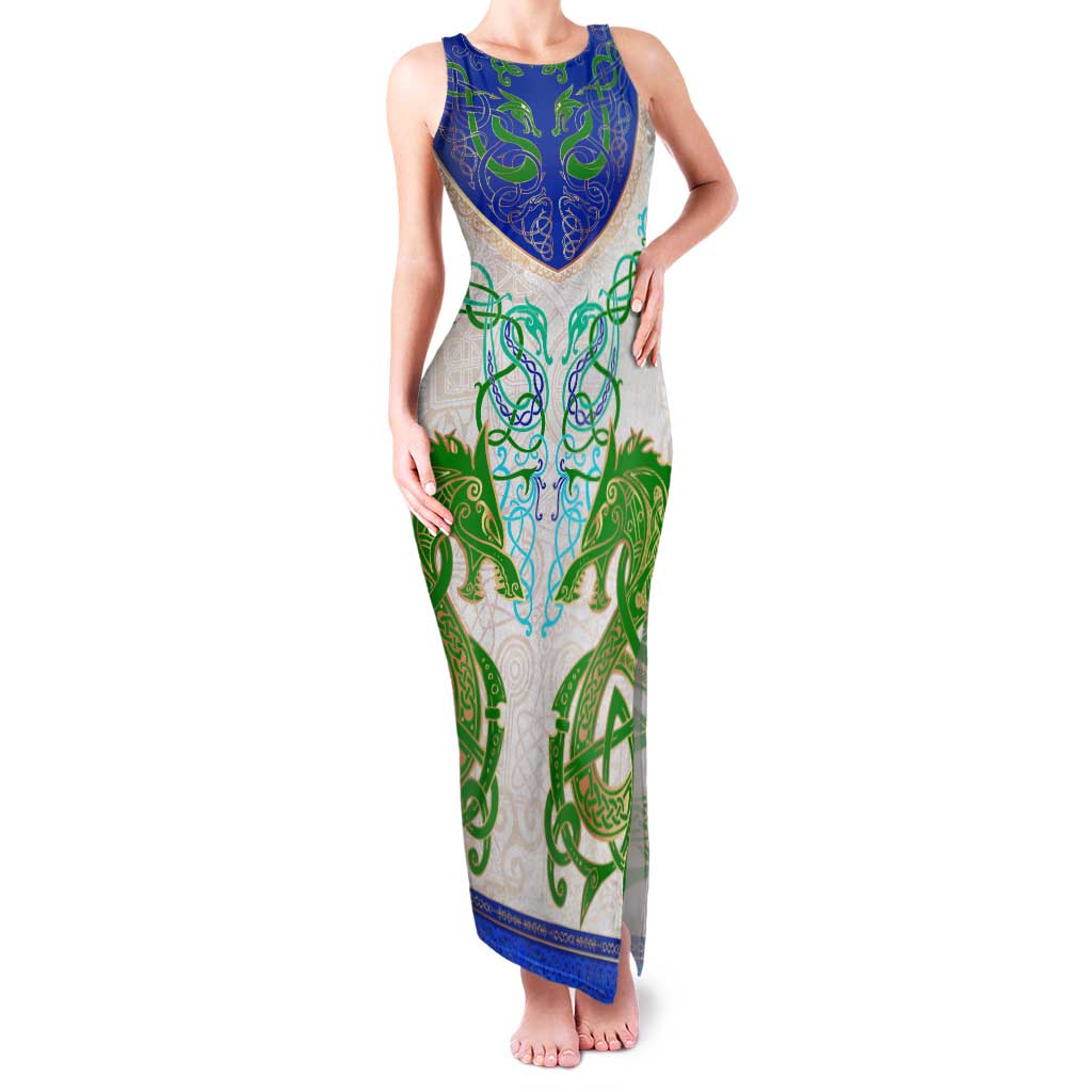 Dragon Celtic Knot Family Matching Tank Maxi Dress and Hawaiian Shirt - Wonder Print Shop
