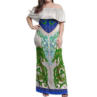 Dragon Celtic Knot Off Shoulder Maxi Dress - Wonder Print Shop