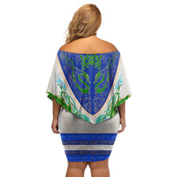 Dragon Celtic Knot Off Shoulder Short Dress - Wonder Print Shop