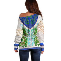 Dragon Celtic Knot Off Shoulder Sweater - Wonder Print Shop