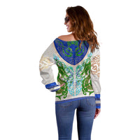 Dragon Celtic Knot Off Shoulder Sweater - Wonder Print Shop