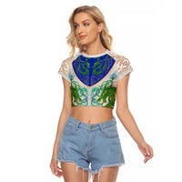 Dragon Celtic Knot Raglan Cropped T Shirt - Wonder Print Shop