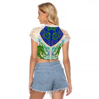 Dragon Celtic Knot Raglan Cropped T Shirt - Wonder Print Shop