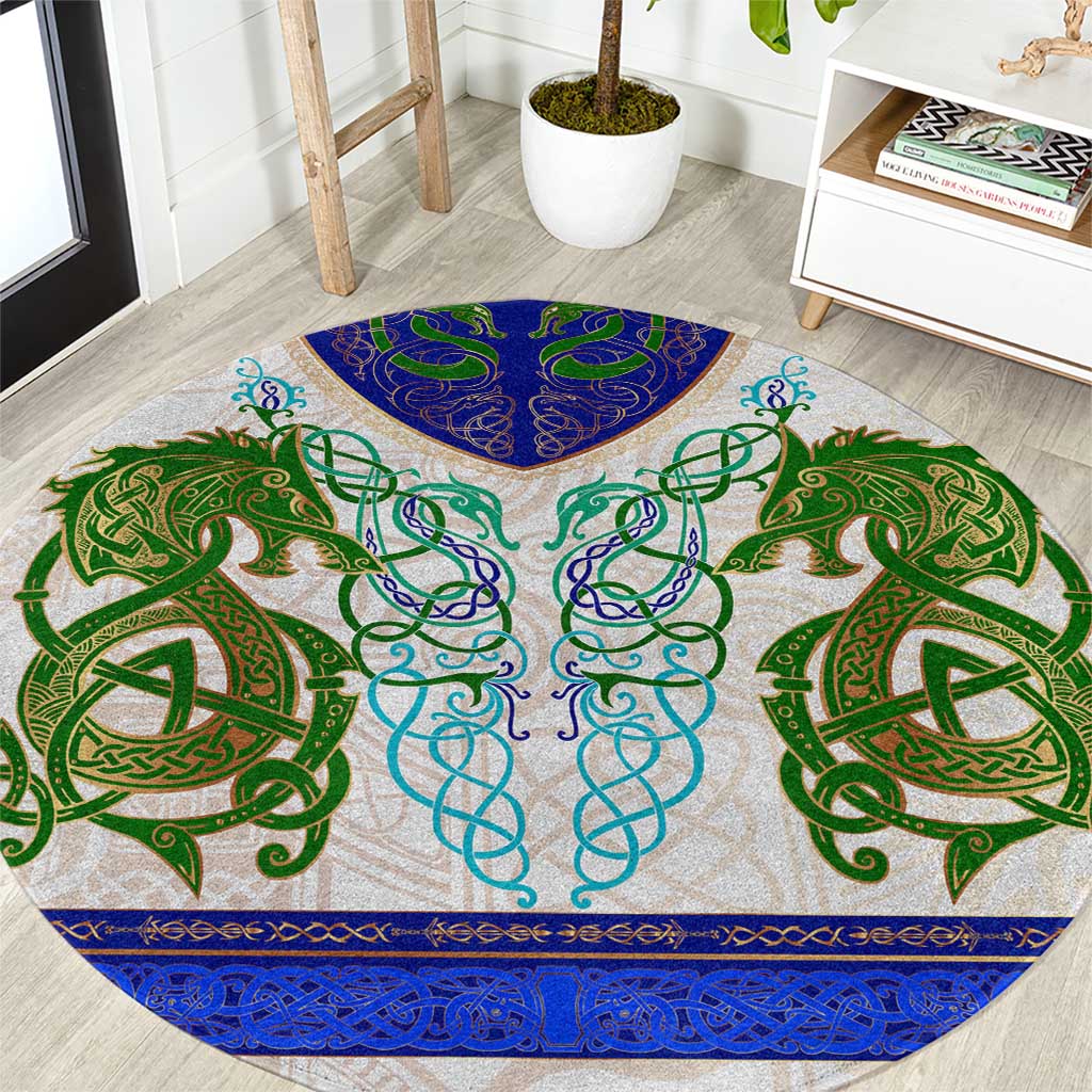 Dragon Celtic Knot Round Carpet