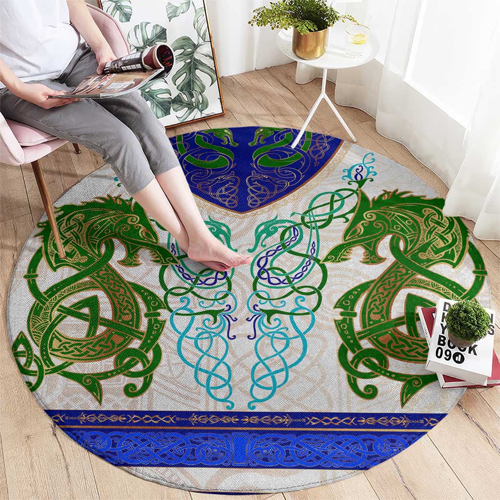 Dragon Celtic Knot Round Carpet