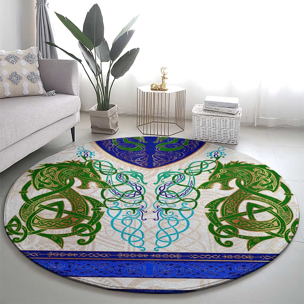 Dragon Celtic Knot Round Carpet