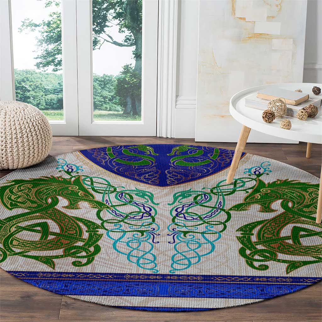 Dragon Celtic Knot Round Carpet