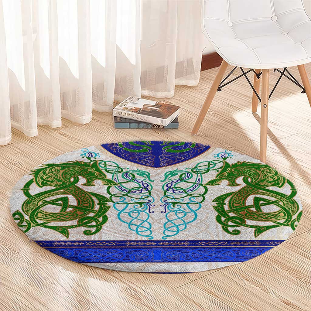 Dragon Celtic Knot Round Carpet