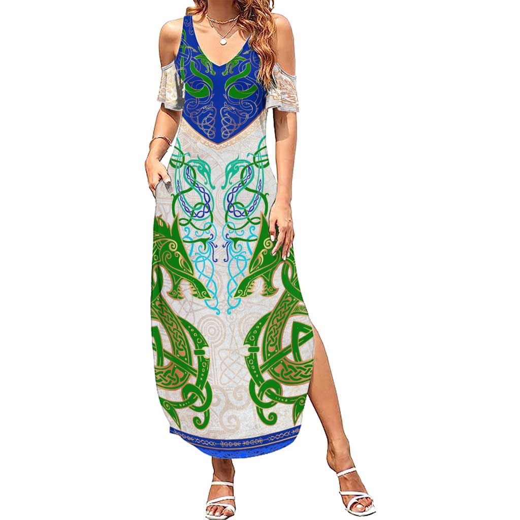 Dragon Celtic Knot Summer Maxi Dress - Wonder Print Shop