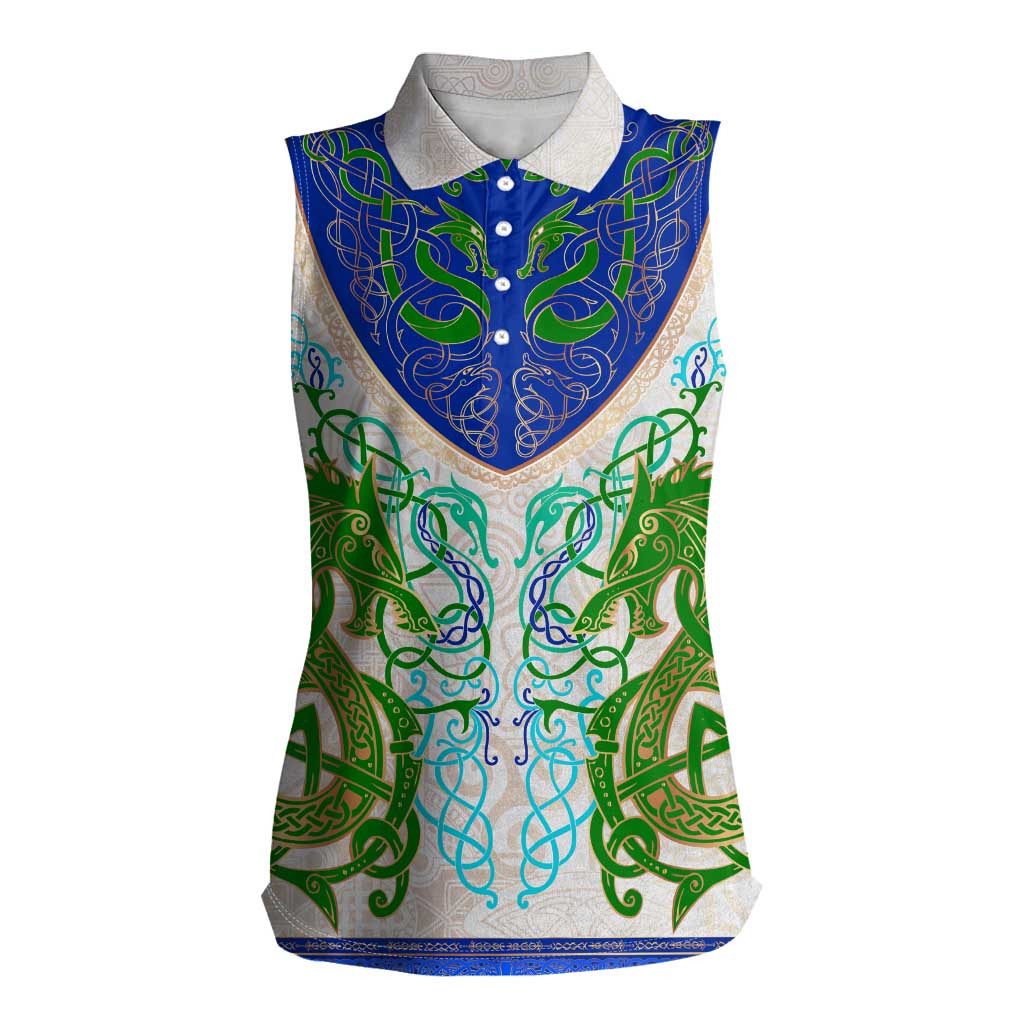 Dragon Celtic Knot Women Sleeveless Polo Shirt - Wonder Print Shop