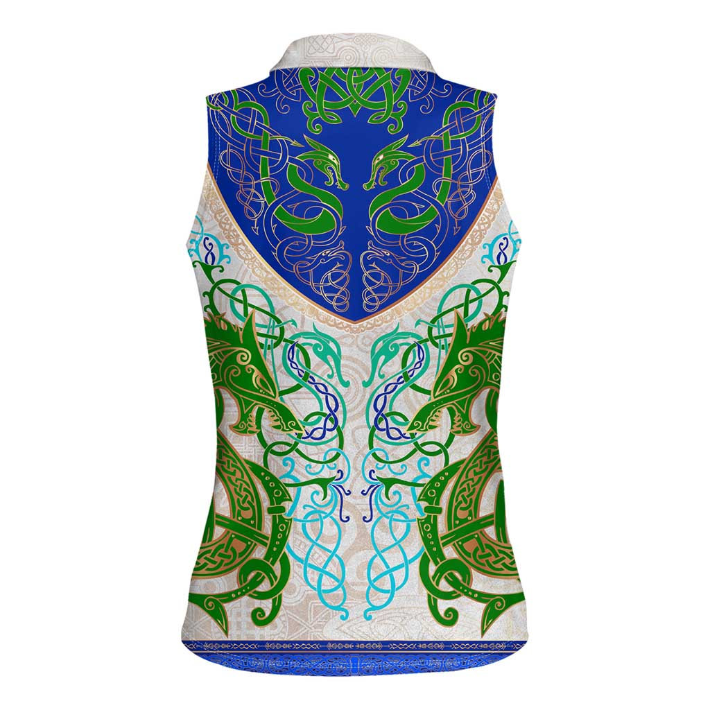 Dragon Celtic Knot Women Sleeveless Polo Shirt - Wonder Print Shop